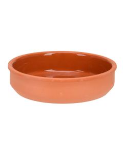 Set 2 cazuelas para aperitivos de barro color terracota 450ml ø15,5x3,8cm