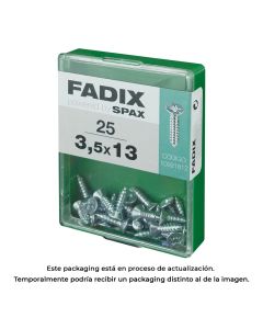 Caja m 25 unid. tornillo rosca chapa cp cinc 3,5x13mm fadix