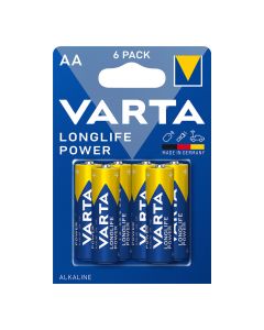 Pila alkalina longlife power aa - lr06 varta (blister 6 unid.) ø14,5x50,5mm