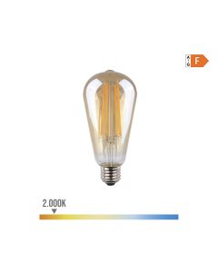 Bombilla ovoide con filamento de led cristal vintage e27 6w 560lm 2000k luz calida ø6,4x14,2cm edm