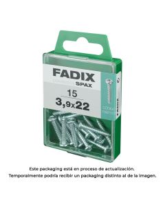 Caja m 15 unid. tornillo rosca chapa cr cinc 3,9x22mm fadix