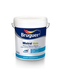 Pintura plastica blanca mate mistral 15l para interior y exterior 5586672 bruguer