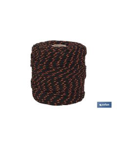 CORDÓN TRENZADO HIPPIE NEGRONARANJA 3 MM X 25 M COFAN
