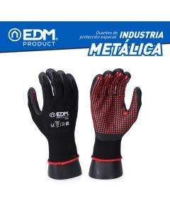Guante industria metalúrgica nylon, fibra lycra ® recubierto de nitrilo talla 10