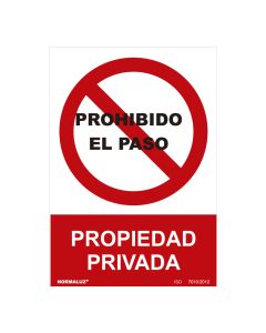 Señal prohibido "prohibido el paso propiedad privada" (pvc 0.7mm) 30x40cm normaluz