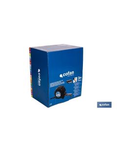 EXPOSITOR FLEXÓMETRO HOJA NEGRA DOBLE CARA 19 MM X 3 M 12 UDS. COFAN