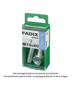 Caja s 2 unid. tornillo metrica cab hex+tuerca cinc m 10x40mm fadix