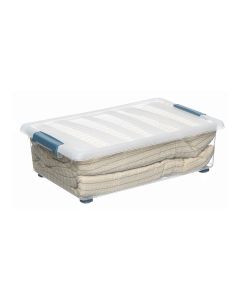 Caja katla transparente 28l con ruedas y asas ergonomicas 59x39x18,5cm