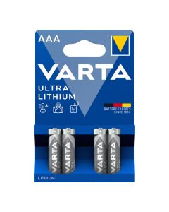 Pila varta ultra lithium aaa - lr03 (blister 4 unid.) ø10,5x44,5mm