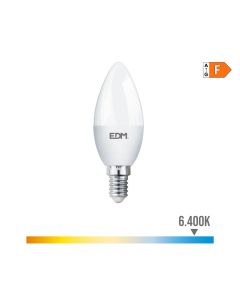 Bombilla vela led e14 7w 600lm 6400k luz fria ø3,5x10,7cm edm