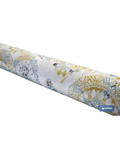 ROLLO DE MANTEL ANTIMANCHAS MOSAICO CALIDO 1,40 X 20 M COFAN