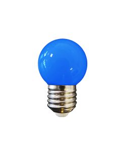 Bombilla esferica led e27 1w 80lm luz azul ø45x69mm edm