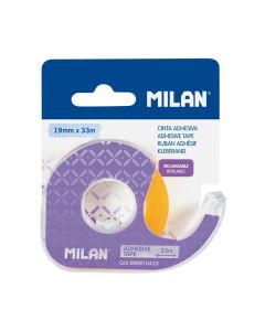 Blíster cinta adhesiva transparente 19mm x 33m con dispensador milan