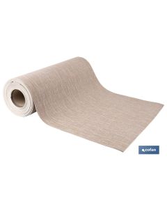 ROLLO DE ALFOMBRA VINÍLICA CON EFECTO JASPEADO BEIGE 84% VINILO 16% POLIÉSTER 52 CM X 20 M COFAN