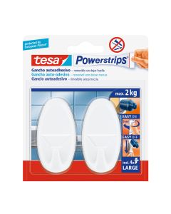 Tesa powerstrips hasta 2kg ovalado blanco 58013