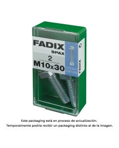 Caja s 2 unid. tornillo metrica cab hex+tuerca cinc m 10x30mm fadix