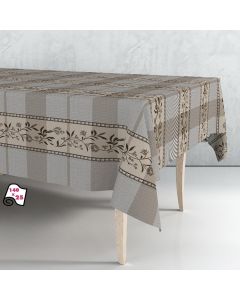 Rollo de hule mantel beige-marrón 140cm x 25m exma