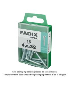 Caja m 15 unid. tornillo rosca chapa cr cinc 4,2x32mm fadix