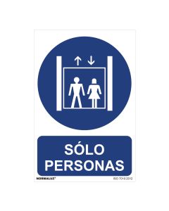 Cartel "solo personas" (pvc 0,7mm) 30x40cm normaluz