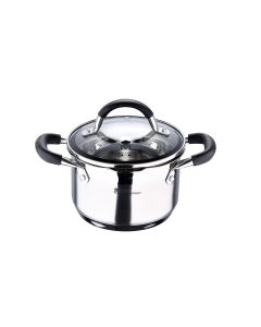 Olla ø16x10cm 1,8l de acero inoxidable con tapa foodies bgmp-1504-bk masterpro