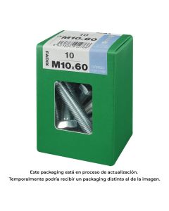 Caja l 10 unid. tornillo metrica cab hex+tuerca cinc m 10x60mm fadix