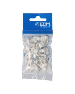 Grapa blanca para cable manguera plana 2x1,5mm n°1 (blister 25 unid.) edm