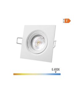 Downlight led empotrable cuadrado 5w 6400k luz fria color blanco 9x9cm edm