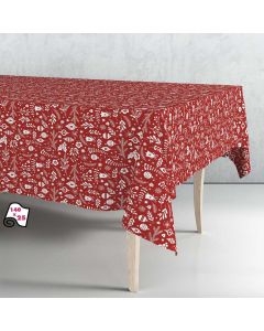 Rollo de hule mantel navidad rojo nordic 140cm x 25m exma