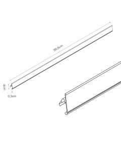 Perfil portaprecios balda madera 1000x40x3mm basics