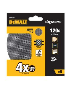 Pack 5 lijas de malla ø125mm grano: 120 para lijadoras rotoorbitales dtm3105-qz dewalt