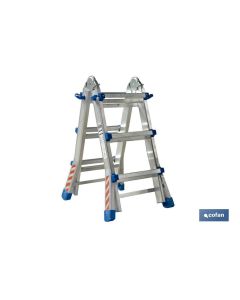 ESCALERA PLUS ALUMINIO MULTIPOSICIÓN 4 x 3 PELDAÑOS Y 2,83 M COFAN