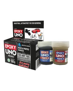 Adhesivo epoxy general negro 100gr unon98 fusion epoxy black label