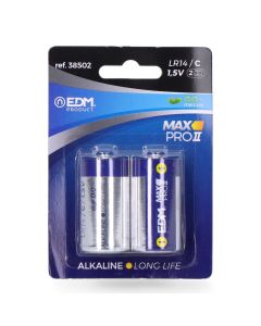 Pila alkalina long life c - lr14 1,5v (blister 2 unid.) ø26,2x50mm