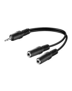 Cable 20cm adaptador audio 1m a 2h jack 3,5 stereo logilink