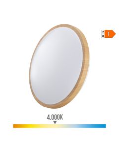 Aplique led circular de superficie efecto madera 18 w 1820 lm 4000 k ø33 x 5,5 cm