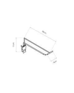 Gancho blister con barra portaprecio clip 200mm basics