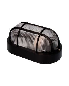 Aplique oval color negro 1xe27 40w 11,4x20,2x10cm modelo tarragona.