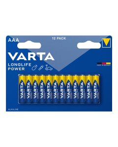 Pila varta alkalina longlife power aaa - lr03 (blister 12 unid.) ø10,5x44,5mm