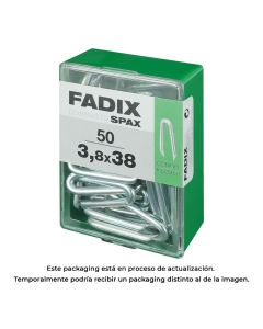 Caja m 50 unid. grampillones cinc 3,8x38mm fadix