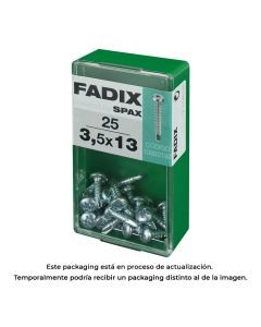 Caja s 25 unid. tornillo rosca chapa cr autot. 3,5x13mm fadix