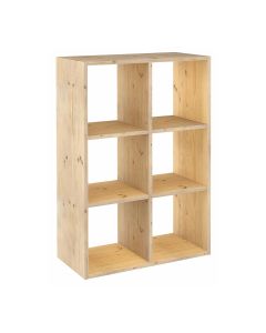 Estanteria modular 6 cubos dinamic pino macizo 70,8x33x105,4cm astigarraga