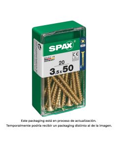 Caja 20 unid. tornillo madera spax cabeza plana yellox 3,5x50mm spax