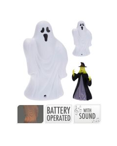 Linterna halloween 14cm con led y sonido modelos surtidos