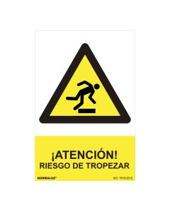 Cartel "atencion riesgo de tropezar" (pvc 0.7mm) 30x40cm normaluz