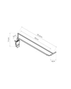 Gancho con barra portaprecio 300mm basics