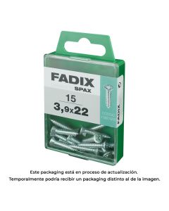 Caja m 15 unid. tornillo rosca chapa cp cinc 3,9x22mm fadix