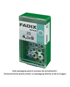 Caja s 25 unid. arandela plana cinc 4,3x9mm fadix