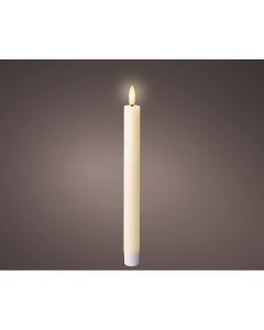 Pack de 2 unidades de velas leds de color beige, lisa, ø2,2x24,5cm.