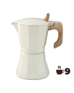 Cafetera de aluminio de 9 tazas mod: "petra" color crema oroley