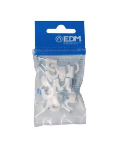 Grapa blanca cable manguera tubular 2x2,5mm n°8 (blister 15 unid.) edm